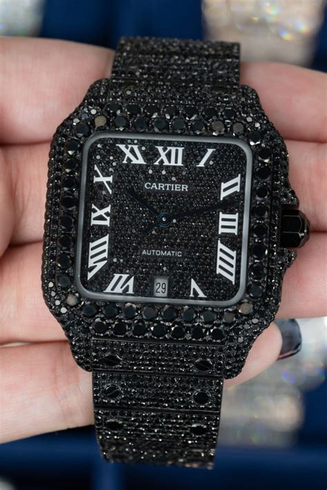 cartier black diamond watch